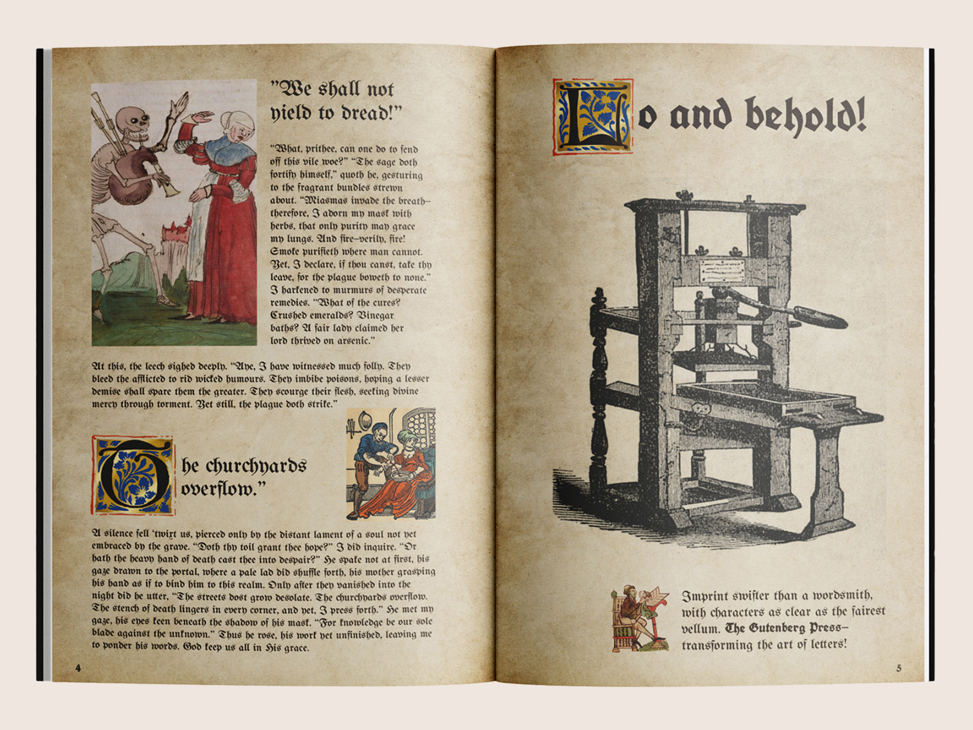 Spreads 5-6 of Heresy & Hearsay.