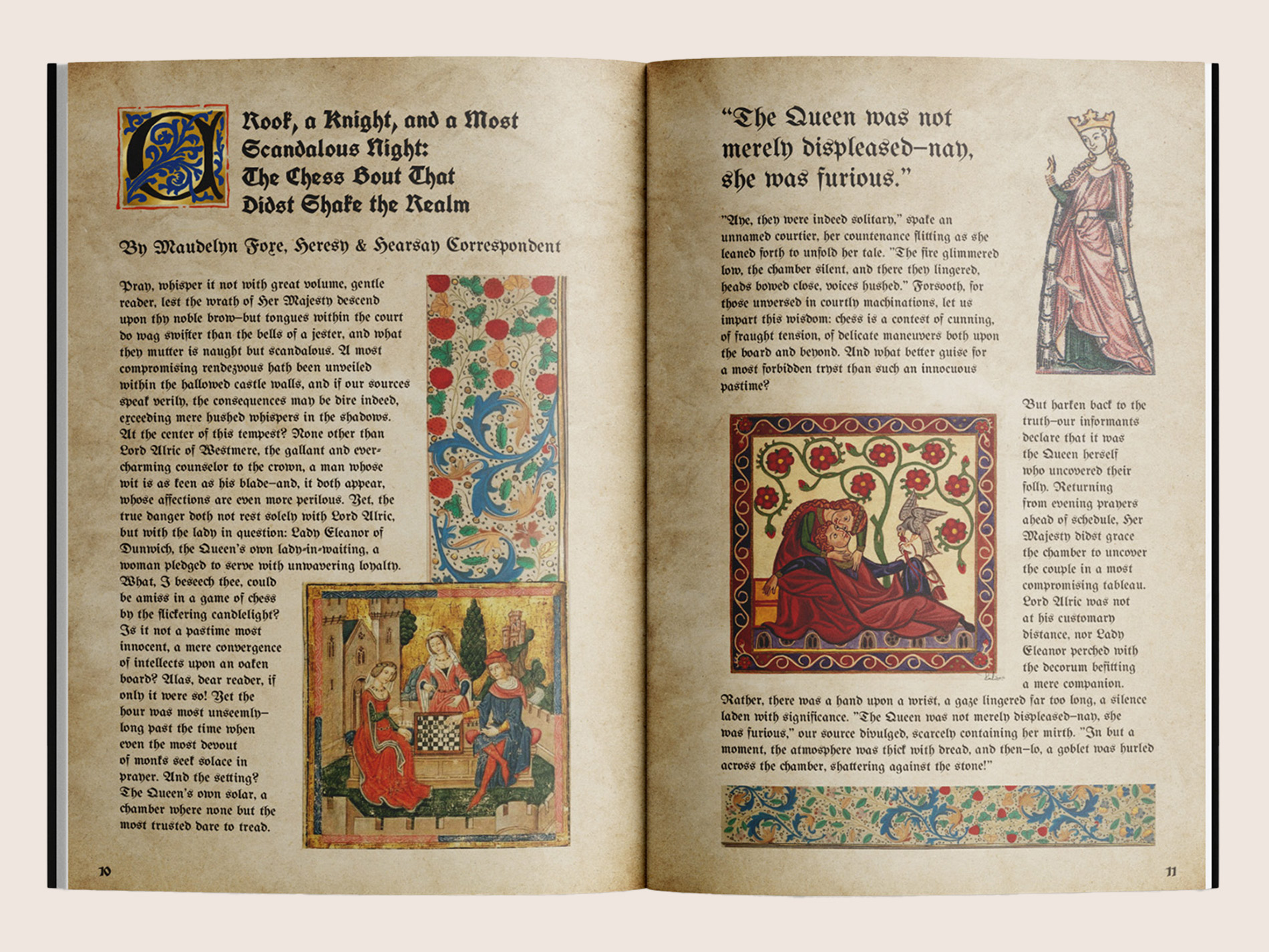 Spreads 11-12 of Heresy & Hearsay.